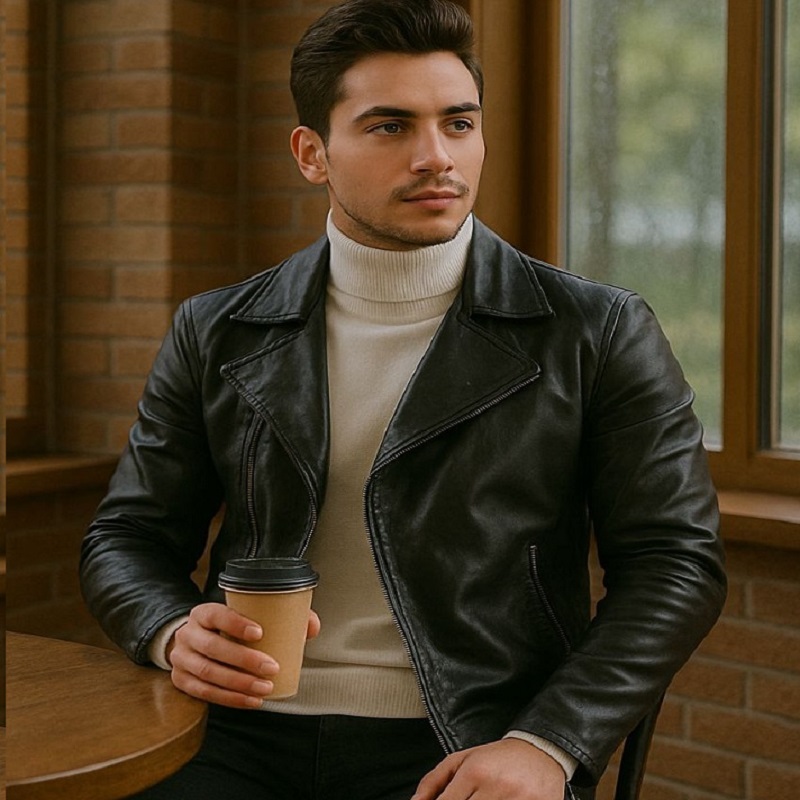 کاپشن چرم مردانه مدل Nima