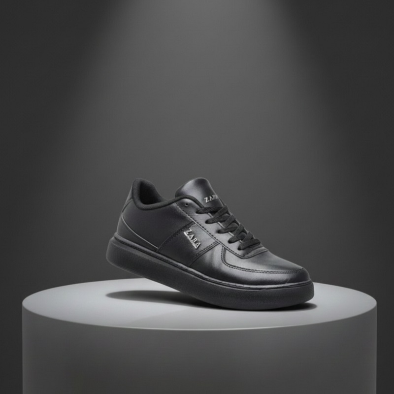 کفش تخت Zara مردانه مشکی زیره مشکی مدل Kiyan