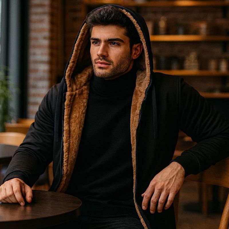 شنل خز قهوه ای مردانه مدل venit